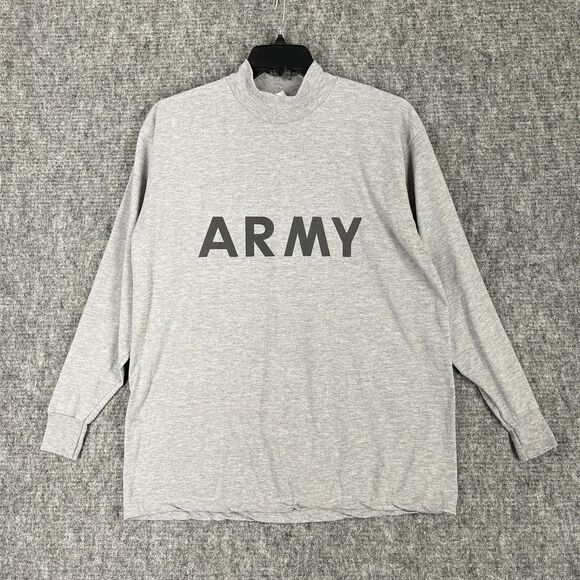 Army Shirt Mens Large Gray Militray Physical Fitness Uniform PFU Training VTG 99 - Picture 1 of 8